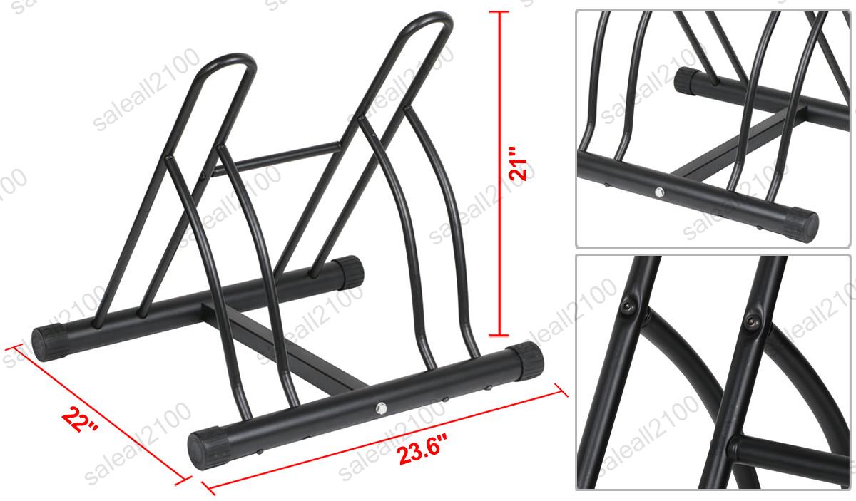 Two Bike Floor Stand free standing 2 bike rack garage bicycle storage