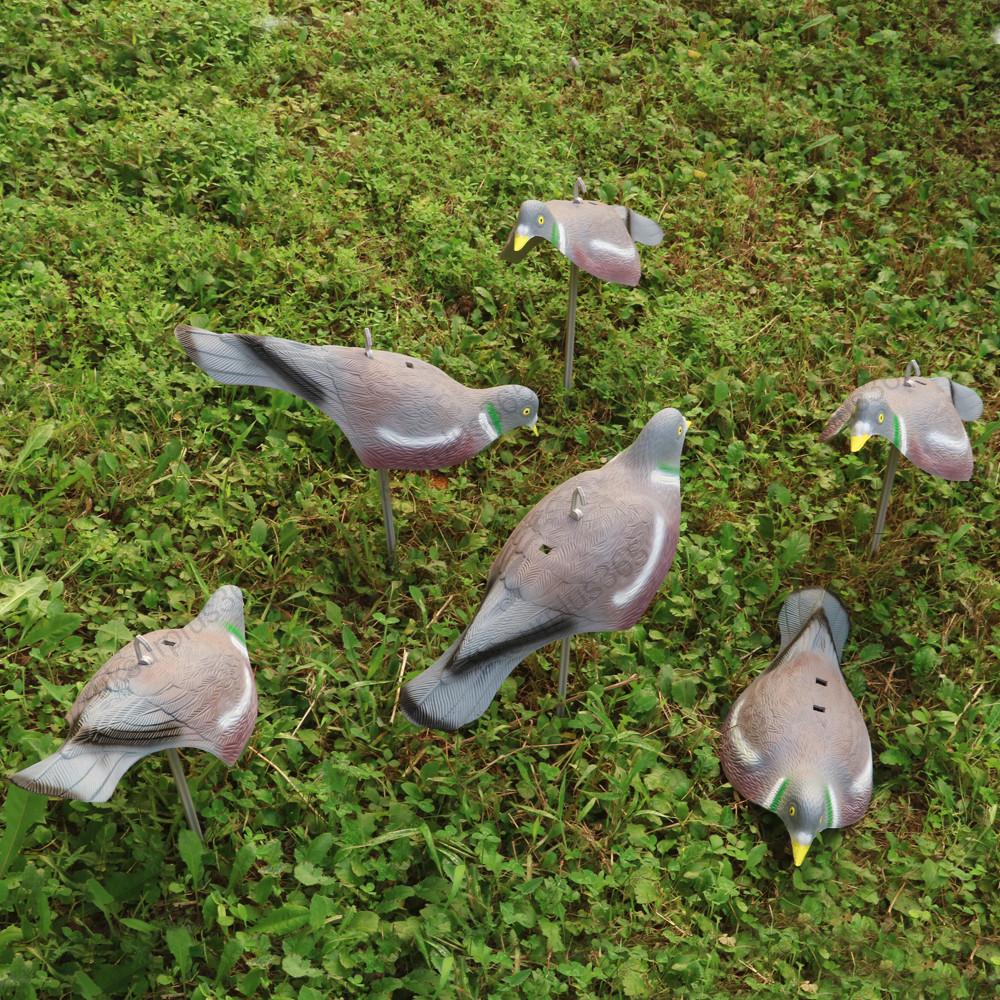 6 x Flocked Pigeon Decoys Full Body decoy includes Peg/ Same day UK