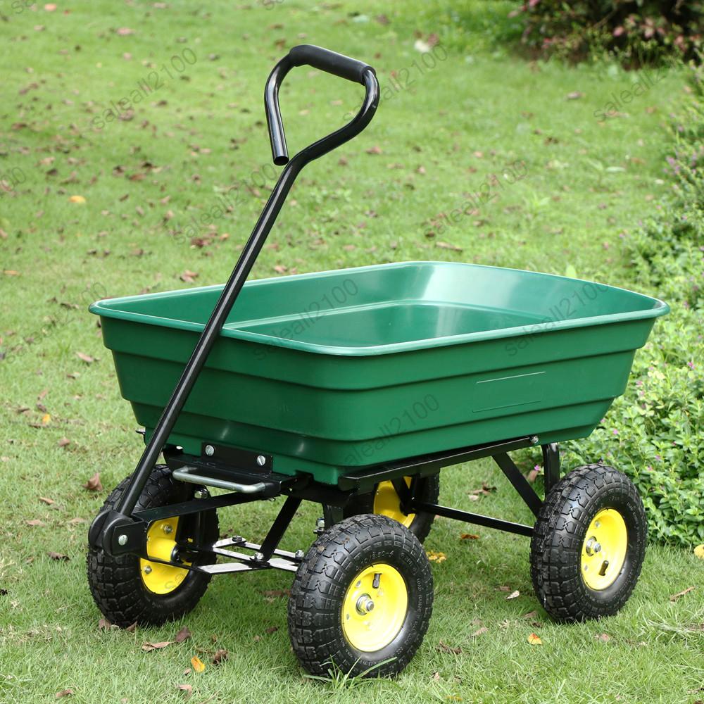 650lb Capacity Garden Dump Cart Lawn Trailer Wagon Wheelbarrow Yard Utility New Ebay 5491